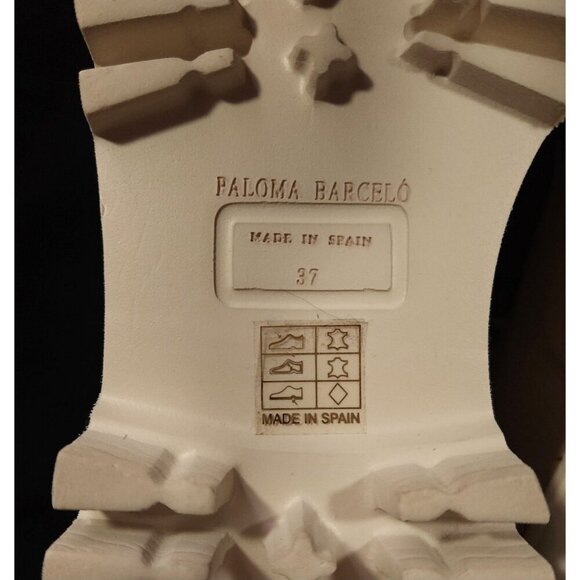 Paloma Bercelo Leather Comat Boots Size 37 US 7 Beige $370 - Picture 8 of 12